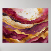 Waterverf Abstract Landschap Schilderen Goud 4:3 Poster (Voorkant)