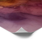 Waterverf Abstract Landschap Schilderen Goud 4:3 Poster (Hoek)
