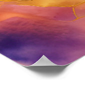 Waterverf Abstract Landschap Schilderen Goud 4:3 Poster (Hoek)