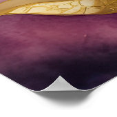 Waterverf Abstract Landschap Schilderen Goud 4:3 Poster (Hoek)