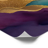 Waterverf Abstract Landschap Schilderen Goud 4:3 Poster (Hoek)