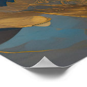 Waterverf Abstract Landschap Schilderen Goud 4:3 Poster (Hoek)