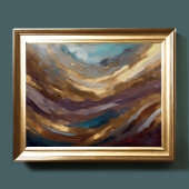 Waterverf Abstract Landschap Schilderen Goud 4:3 Poster