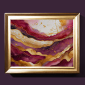 Waterverf Abstract Landschap Schilderen Goud 4:3 Poster