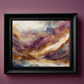 Waterverf Abstract Landschap Schilderen Goud 4:3 Poster