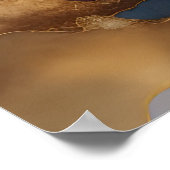 Waterverf Abstract Landschap Schilderen Goud 4:3 Poster (Hoek)