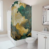 Waterverf Abstract Landschap Schilderen Goud Douchegordijn (In situ)