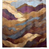 Waterverf Abstract Landschap Schilderen Goud Douchegordijn (Voorkant)