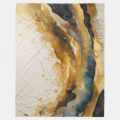 Waterverf Abstract Landschap Schilderen Goud Fleece Deken (Voorkant)