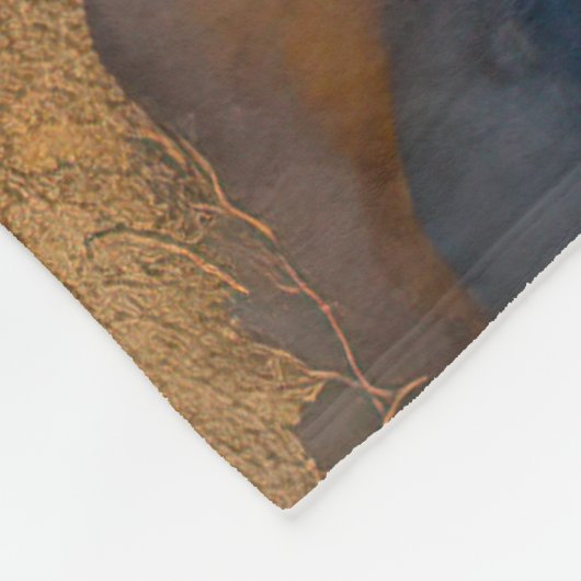 Waterverf Abstract Landschap Schilderen Goud Fleece Deken (Hoek)