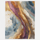 Waterverf Abstract Landschap Schilderen Goud Fleece Deken (Voorkant)