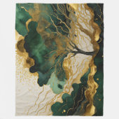 Waterverf Abstract Landschap Schilderen Goud Fleece Deken (Voorkant)