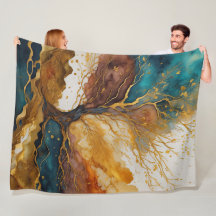 Waterverf Abstract Landschap Schilderen Goud