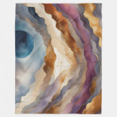 Waterverf Abstract Landschap Schilderen Goud Fleece Deken (Voorkant)