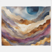 Waterverf Abstract Landschap Schilderen Goud Fleece Deken (Voorkant (Horizontaal))