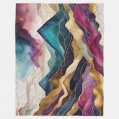 Waterverf Abstract Landschap Schilderen Goud Fleece Deken (Voorkant)
