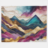 Waterverf Abstract Landschap Schilderen Goud Fleece Deken (Voorkant (Horizontaal))