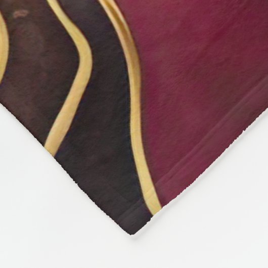 Waterverf Abstract Landschap Schilderen Goud Fleece Deken (Hoek)