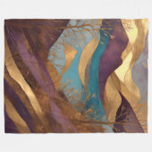 Waterverf Abstract Landschap Schilderen Goud Fleece Deken (Voorkant (Horizontaal))
