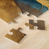 Waterverf Abstract Landschap Schilderen Goud Legpuzzel (Zijkant)