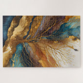Waterverf Abstract Landschap Schilderen Goud Legpuzzel (Horizontaal)