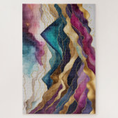 Waterverf Abstract Landschap Schilderen Goud Legpuzzel (Verticaal)