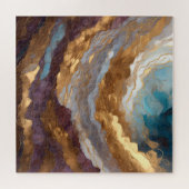 Waterverf Abstract Landschap Schilderen Goud Legpuzzel (Horizontaal)