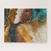 Waterverf Abstract Landschap Schilderen Goud Legpuzzel (Horizontaal)