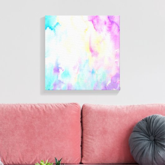 Waterverf abstract Landschapsblauw paarse canvas (Insitu (Woonkamer))