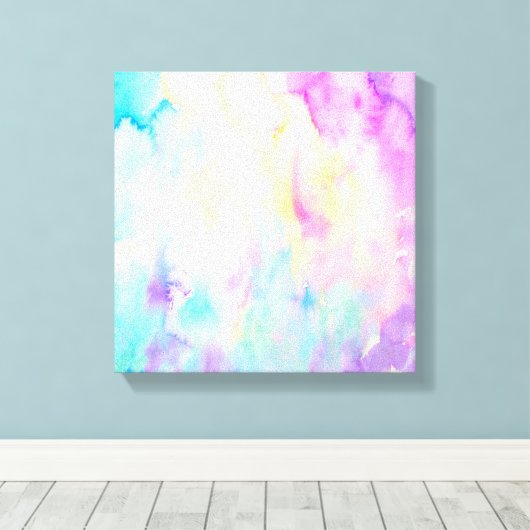 Waterverf abstract Landschapsblauw paarse canvas (Insitu (Houten vloer))