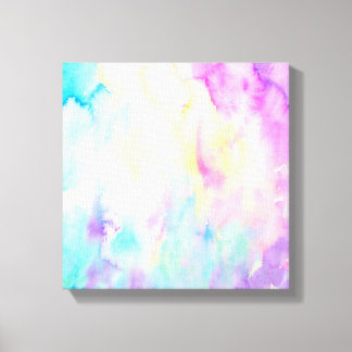 Waterverf abstract Landschapsblauw paarse canvas Afdruk