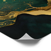 Waterverf Abstract Landschapsschilderij Goud 1:1 I Poster (Hoek)