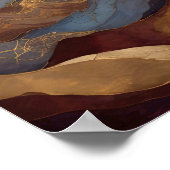 Waterverf Abstract Landschapsschilderij Goud 1:1 Poster (Hoek)