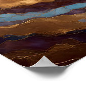 Waterverf Abstract Landschapsschilderij Goud 1:1 Poster (Hoek)