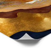 Waterverf Abstract Landschapsschilderij Goud 1:1 Poster (Hoek)