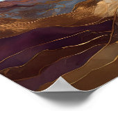 Waterverf Abstract Landschapsschilderij Goud 1:1 Poster (Hoek)