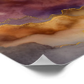 Waterverf Abstract Landschapsschilderij Goud 1:1 Poster (Hoek)