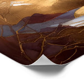 Waterverf Abstract Landschapsschilderij Goud 1:1 Poster (Hoek)