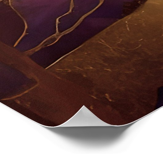 Waterverf Abstract Landschapsschilderij Goud 2:3 Poster (Hoek)