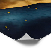 Waterverf Abstract Landschapsschilderij Goud 2:3 Poster (Hoek)