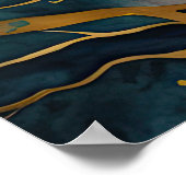 Waterverf Abstract Landschapsschilderij Goud 2:3 Poster (Hoek)