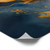 Waterverf Abstract Landschapsschilderij Goud 2:3 Poster (Hoek)