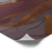 Waterverf Abstract Landschapsschilderij Goud 2:3 Poster (Hoek)