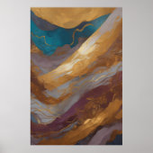 Waterverf Abstract Landschapsschilderij Goud 2:3 Poster (Voorkant)