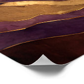 Waterverf Abstract Landschapsschilderij Goud 2:3 Poster (Hoek)