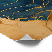 Waterverf Abstract Landschapsschilderij Goud 2:3 Poster (Hoek)