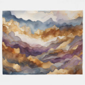 Waterverf Abstract Landschapsschilderij Goud 3:2 Fleece Deken (Voorkant (Horizontaal))