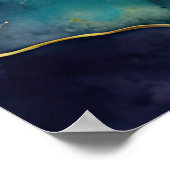 Waterverf Abstract Landschapsschilderij Goud 3:2 Poster (Hoek)