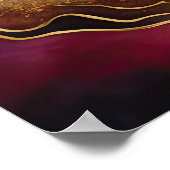 Waterverf Abstract Landschapsschilderij Goud 3:2 Poster (Hoek)