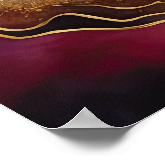 Waterverf Abstract Landschapsschilderij Goud 3:2 Poster (Hoek)